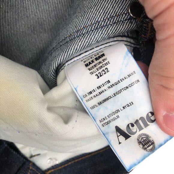 ACNE Studios Max Raw Denim Jeans, Size 32 - Picture 5 of 8
